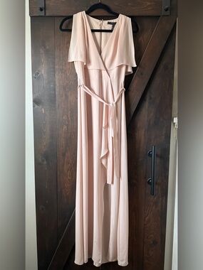 BCBGMaxAzria Blush Pink Wrap-Front Maxi Dress size 2